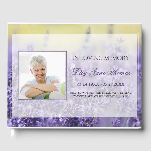 Lavender Funeral Guest Book   In Loving Memory