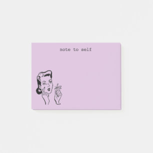 Lavender Funny Retro Housewife Note to Self