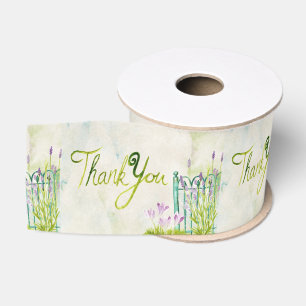 Lavender Garden Thank You Ribbon Grosgrain Ribbon