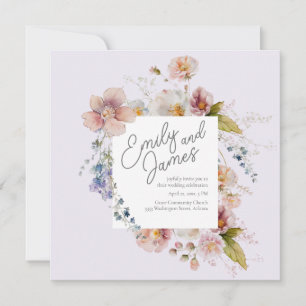 Lavender Garden Wildflower Wedding Invitation