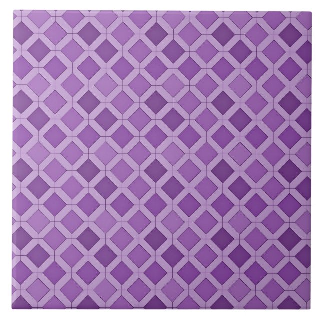 Lavender Geometric Pattern Ceramic Tile (Front)