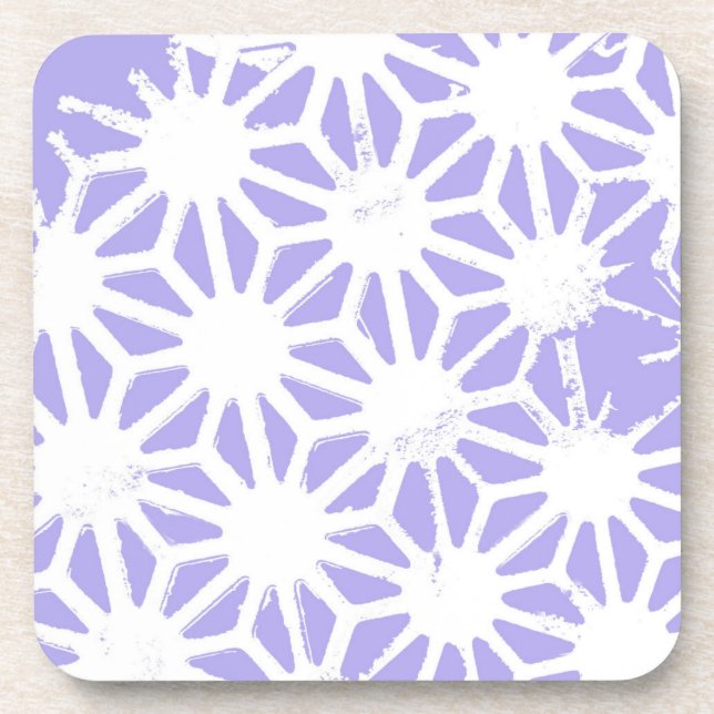 Lavender geometric pattern coaster (Front)