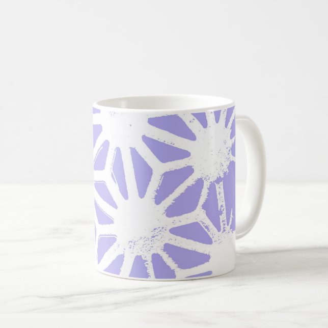 Lavender geometric pattern coffee mug (Front Right)