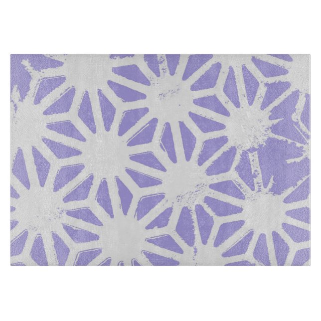 Lavender geometric pattern cutting board (Front)