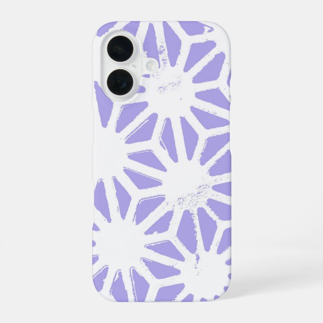 Lavender geometric pattern iPhone 16 case (Back)