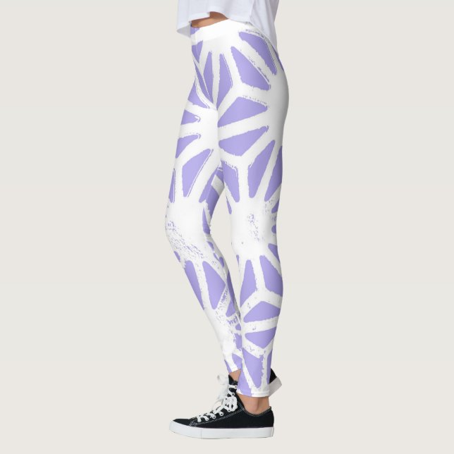 Lavender geometric pattern leggings (Left)