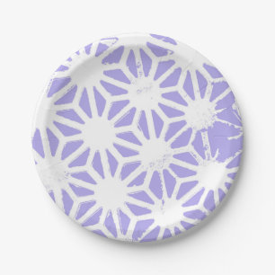 Lavender geometric pattern paper plate