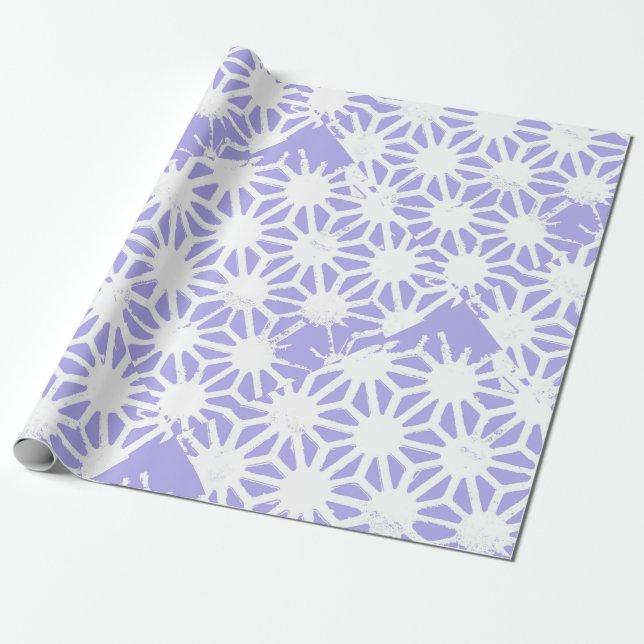 Lavender geometric pattern wrapping paper (Unrolled)