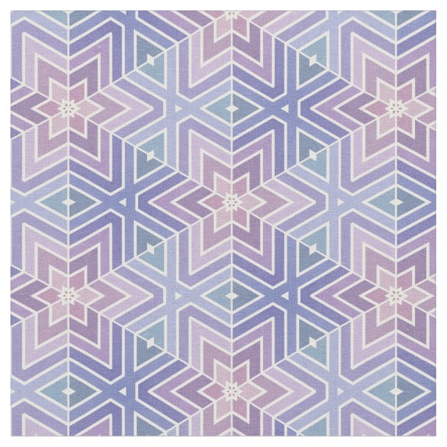 Lavender Geometric Star Maze Pattern Fabric (Close Up)