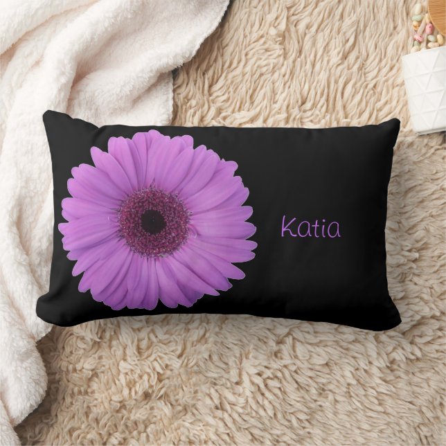 Lavender Gerbera Daisy Lumbar Cushion (Blanket)