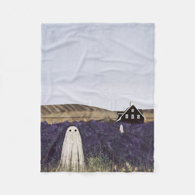 Lavender Ghost Fleece Blanket (Front)