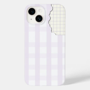 Lavender Gingham Aesthetic Phone Case Iphone 16
