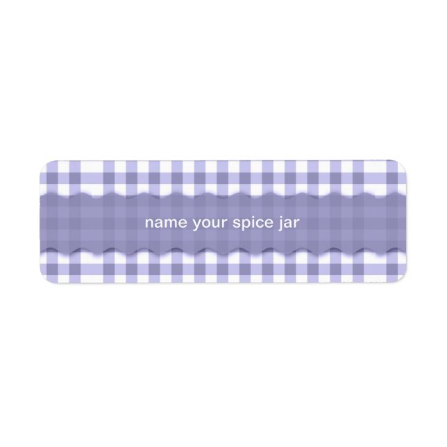 Lavender Gingham Checks Personalised Return Address Label (Front)