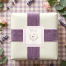 Lavender Gingham Goose Envelope Seal LPM26
