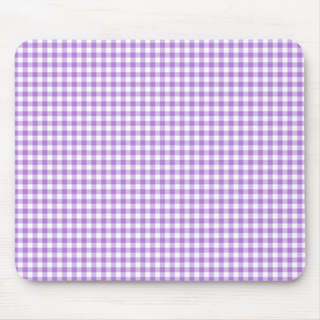 Lavender Gingham Mouse Pad (Front)