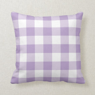 Lavender Gingham Pattern Cushion