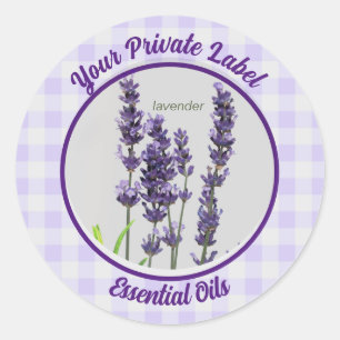 Lavender Gingham Private Essential Oils label