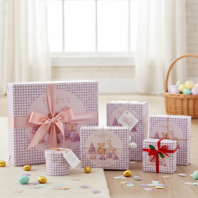 Lavender Gingham Wrapping Paper (Creator Uploaded)