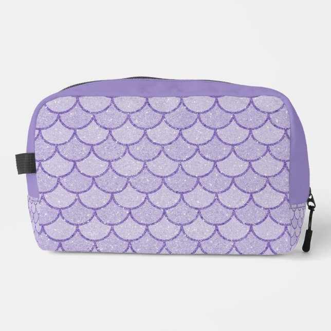 LAVENDER GLITTER LOOK MERMAID SCALE PATTERNS DOPP KIT (Front)