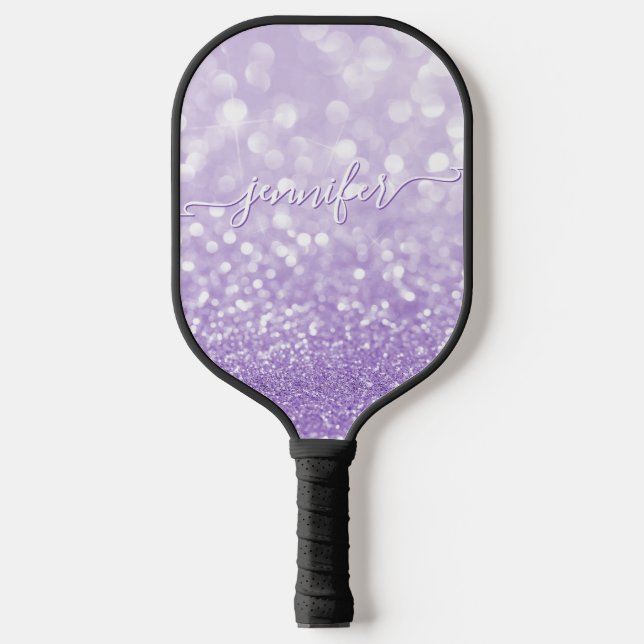 Lavender Glitter Pickleball Paddle (Front)
