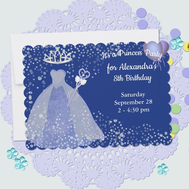 Lavender Glitter Princess Birthday Invitation (Creator Uploaded)
