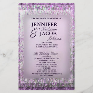 Lavender Glitter Wedding Program