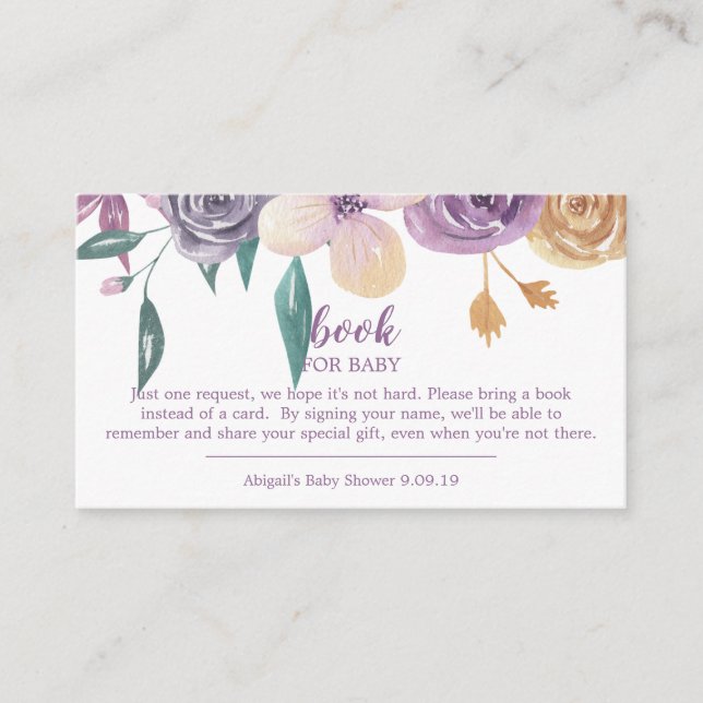 Lavender & Gold Floral Cross First Holy Communion Enclosure Card (Front)