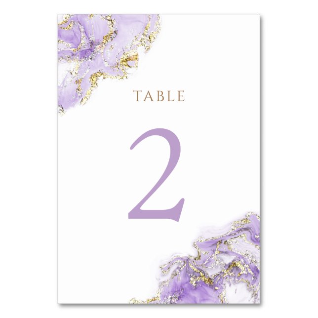 lavender gold fluid marble Table Number 2 (Front)