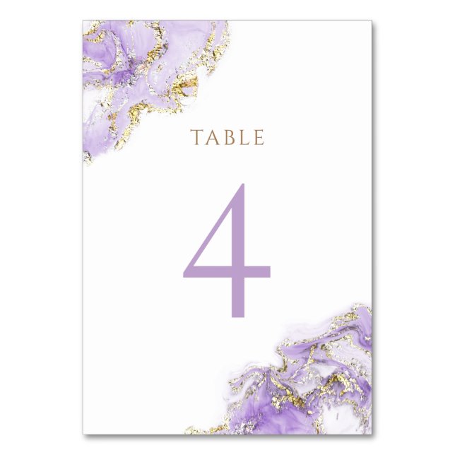 lavender gold fluid marble Table Number 4 (Front)