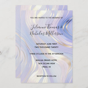 Lavender Gold Glam Wedding  Invitation
