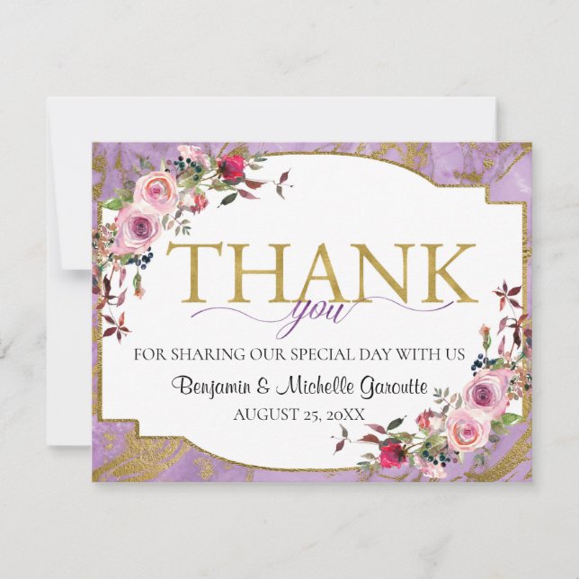 Lavender Gold Marble Floral (Front)