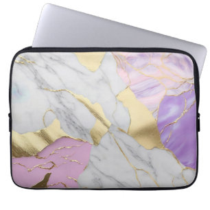 Lavender & Gold Marble Luxe Laptop Sleeve