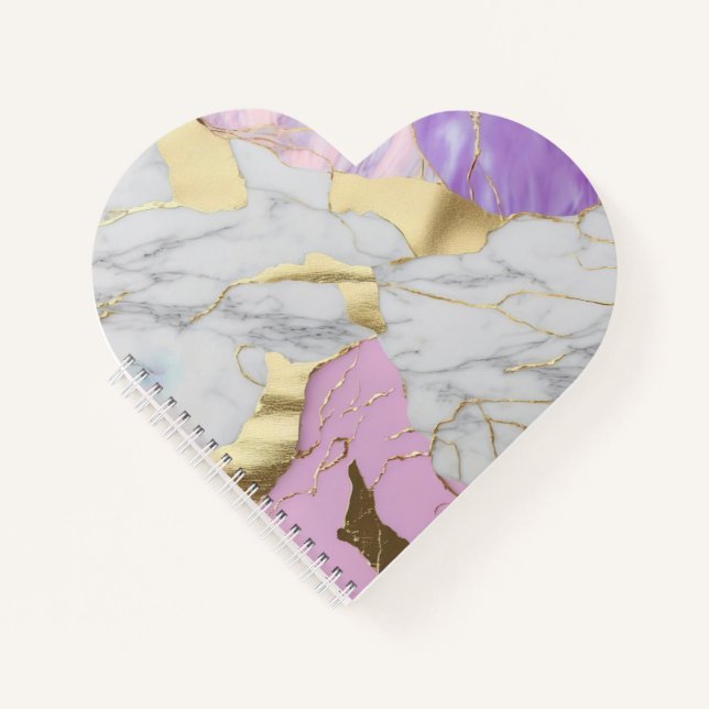 Lavender & Gold Marble Luxe Notebook (Front)