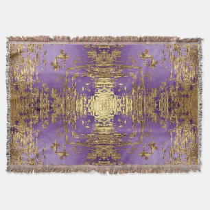 Lavender Gold Metallic Kaleidoscope Throw Blanket