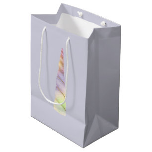 Lavender Gold Pink Purple Lime Unicorn Birthday  Medium Gift Bag