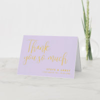 Lavender & Gold Wedding Thank You So Much