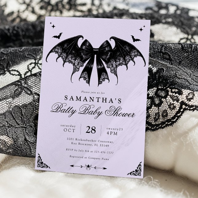 Lavender Gothic Baby Shower Invitation (Creator Uploaded)