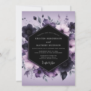Lavender Gothic Bloom Wedding Invitation