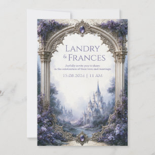 Lavender Gothic Castle Wedding Invitation