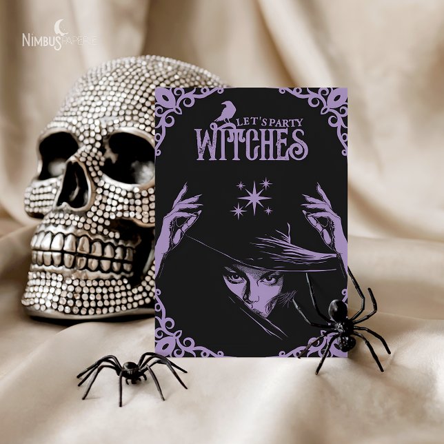 Lavender Gothic Witchy Halloween Flat Invitation (Creator Uploaded)