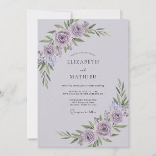 Lavender Graceful Botanical Wedding Invitation