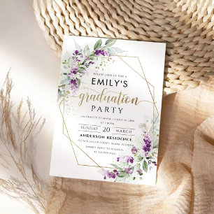 Lavender Graduation Party Invitation