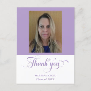 Lavender Graduation Thank You Photo Postcard