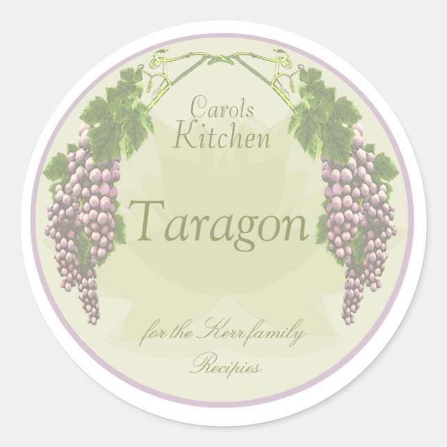 lavender grapes spice jar labels (Front)