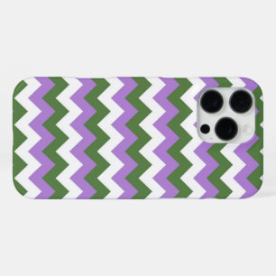 Lavender, Green and White Chevron Zigzag iPhone 16 Pro Max Case