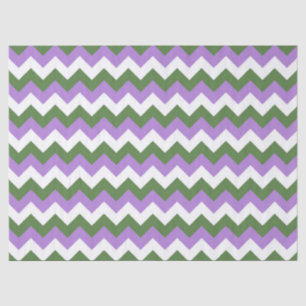 Lavender, Green and White Chevron Zigzag Tissue Paper