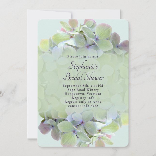 Lavender Green Floral Bridal Shower Invitation (Front)