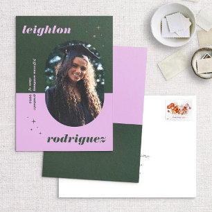 Lavender & Green Photo Graduation Announcement