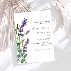 Lavender greenery purple luxury wedding  invitation
