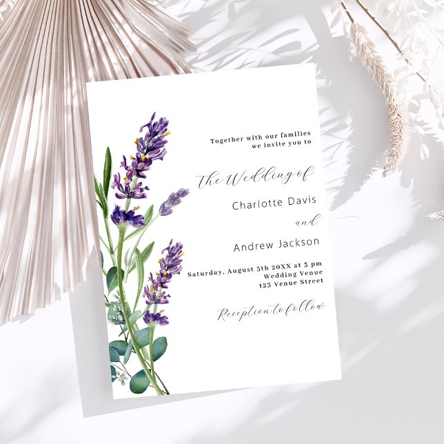 Lavender greenery purple wedding  invitation (Creator Uploaded)